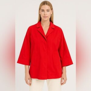 NWT Alysi boxy wide sleeve jacket hidden button front US 4 IT 42